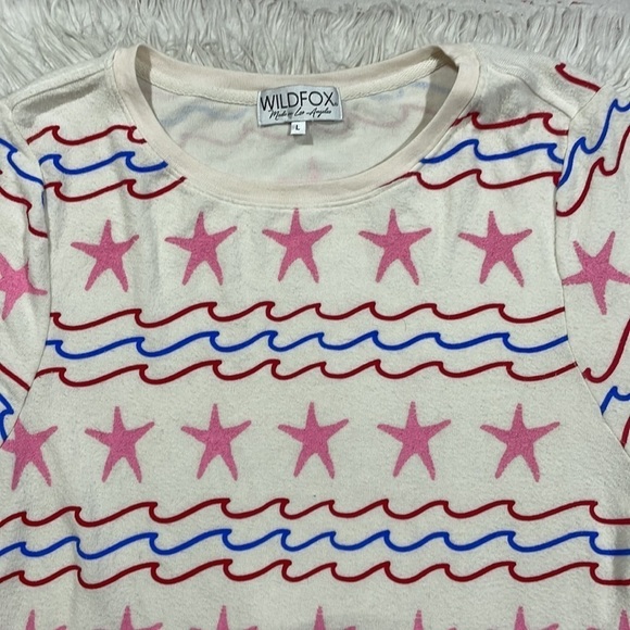 Wildfox Sea Stars & Stripes Baggy Beach Jumper Sweatshirt - Picture 10 of 11